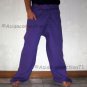 Thai EXTRA LONG Cotton Fisherman Pants SOLID PURPLE Yoga Beach Dance Trousers