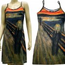 THE SCREAM Edvard Munch Hand Print Fine Art Dress Misses Size S Small 4-6