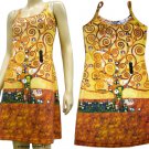 TREE of LIFE Gustav Klimt Hand Print Fine Art Dress Misses Size S 4-6