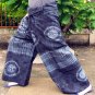 PLUS SIZE Thai Cotton Fisherman Pants Yoga Trousers CHARCOAL GRAY BLACK Tie Dye