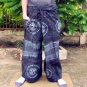 PLUS SIZE Thai Cotton Fisherman Pants Yoga Trousers CHARCOAL GRAY BLACK Tie Dye