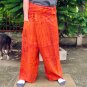 PLUS SIZE Thai Cotton Fisherman Pants Yoga Trousers ORANGE Tie Dye XXXL