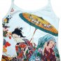 Parasol Geisha Hand Print Japan Ukiyoe Art Shirt Singlet TANK TOP Misses M Medium