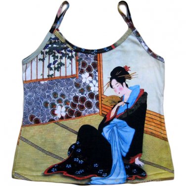 MERRY GEISHA Japanese Ukiyoe Art Print Tank Top XL