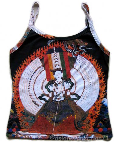 KANNON Buddhist Goddess of Mercy PN Art Print Tank Top Misses S Small