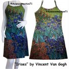Vincent Van Gogh IRISES Hand Print Fine Art Tank DRESS Misses Size S Small 4-6