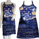 STARRY NIGHT Van Gogh Hand Print Art Tank Dress Misses Size M Medium 8-10
