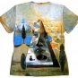 Salvador Dali PYRAMID of FORTUNE Cap Sleeve Fine Art Print Short Sleeve T Shirt Misses M Medium