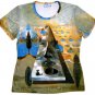 Salvador Dali PYRAMID of FORTUNE Cap Sleeve Fine Art Print Short Sleeve T Shirt Misses S Small