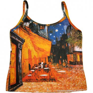 Van Gogh CAFE TERRACE at NIGHT Art Print Shirt Singlet TANK TOP Misses XL