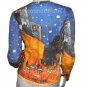 Van Gogh CAFE TERRACE At NIGHT LONG SLEEVE Art Print T Shirt Misses M Medium