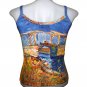 VAN GOGH Langlois Bridge at Arles Fine Art Print Shirt Singlet TANK TOP Misses XL