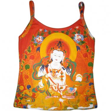 GUANIM Buddhist Goddess of Mercy Art Print Shirt Singlet TANK TOP Miss S Small