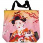 Geisha with Sensu Japan Art Bag Sling Purse Messenger Tote L Large