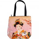 Sensu Geisha Japanese Art Print Bag Sling Purse Messenger Tote S Small