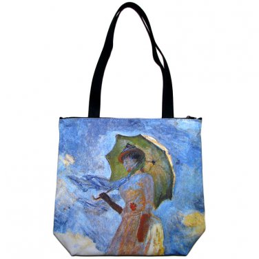 WOMAN with PARASOL Claude MONET Art Print Messenger Bag Purse Tote SMALL