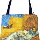 Van Gogh LA SIESTE Hand Print Art Bag Purse Tote Messenger S Small