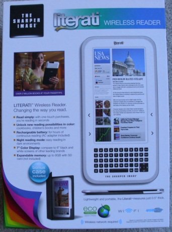 THE SHARPER IMAGE LITERATI COLOR WIRELESS eREADER - FREE SHIPPING