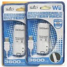 2 X Rechargeable Battery Pack 3600MAH for Wii Remote