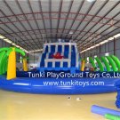 Large inflatable water slides with rounded pool