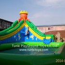 Giant Inflatable n Slip water pool Slide , hot sale Inflatable water slide with palm tree theme