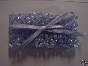 WRIST CORSAGE Light Blue Gem    Free shipping