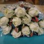 Lark Silk Flower  1 Doz.  Rose Bud Stems  White