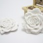 Large white resin flower cameos/ cabochons, 50MM, 2PCS