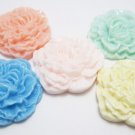 Resin flower cameos/ cabochons, 32mm, 10pcs