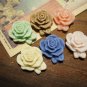 Resin flower cameos/ cabochons, mixed color, 16mm, 20pcs