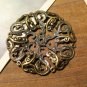 Filigree round, focal, antique bronzed tone, flower, 45mm, 10pcs