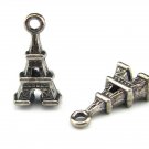 3D Tower Charm, Gun-black Tone, 16x8mm,10PCS