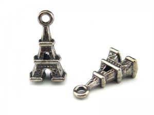 3D Tower Charm, Gun-black Tone, 16x8mm,10PCS