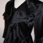 Nara Silk Charmeuse Ruffle Blouse Black Italian $205