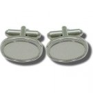 GEOFFREY BEENE SILVER Oval CUFFLINKS SAVE$35