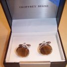 GEOFFREY BEENE SILVER ROUND CUFFLINKS CUFF LINK SAVE$38