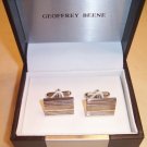 GEOFFREY BEENE SILVER Square CUFFLINKS CUFF LINK $35.00