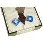 GEOFFREY BEENE SILVER Square Blue CUFFLINKS SAVE$38.00