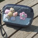 Flower Coin Purse Lady Girls Key Card Cell Phone Bag Pocket Wallet Blue