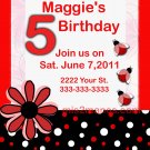 Custom Invitations Personalized DIGITAL Birthday Ladybug Invite