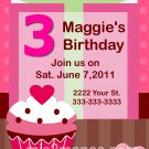 Birthday Cupcake Printable Party Invitation diy custom order