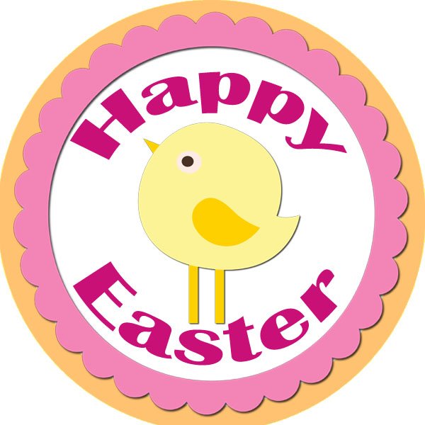 Easter Stickers Personalized Labels 2 inch Round Favor Tag for Easter Stickers Set of 20