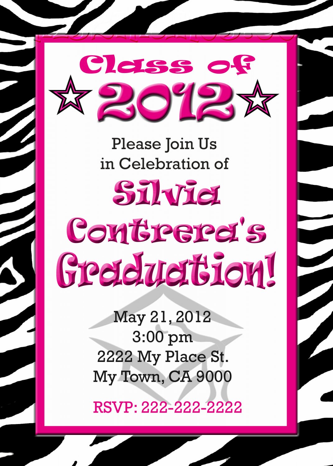 Graduation Invitation diy Printable Party Invites Personalized Custom ...