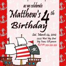 Pirates Theme Birthday Invitations Printable One Hour Printable Photo Print at Home DIY