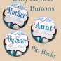 Mom to Be Button Badge Baby Shower Pin Back Button Personalized Buttons SET of 3