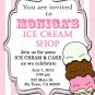 Ice cream Shop Party Invites Personalized Print at Home