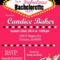 Casino Theme Party, Las Vegas Bachelorette Party Invitation. Retro Pin Girl Lingerie Shower Invite.