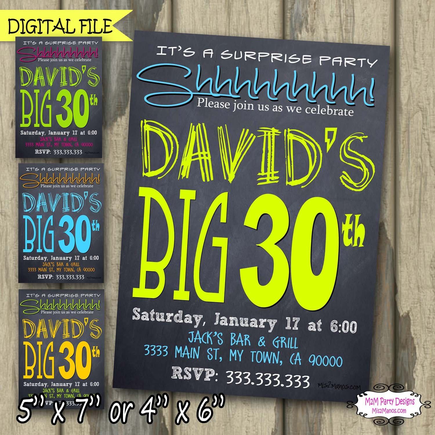 Surprise Birthday Party Invitation Adult Custom Printable