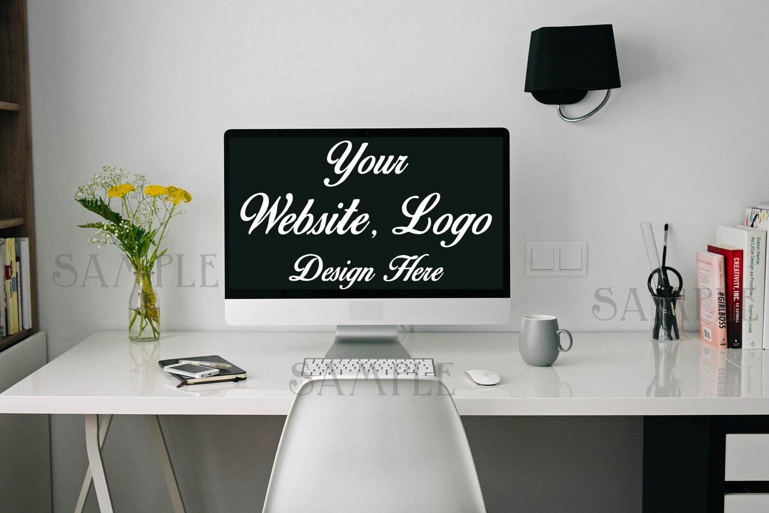Stock Photography Desk Mock up - 8 x 10" - High Res Jpeg file. Floral styled stock photography