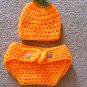 pumpkin  hat and diaper covers halloweenphoto props you choose size.